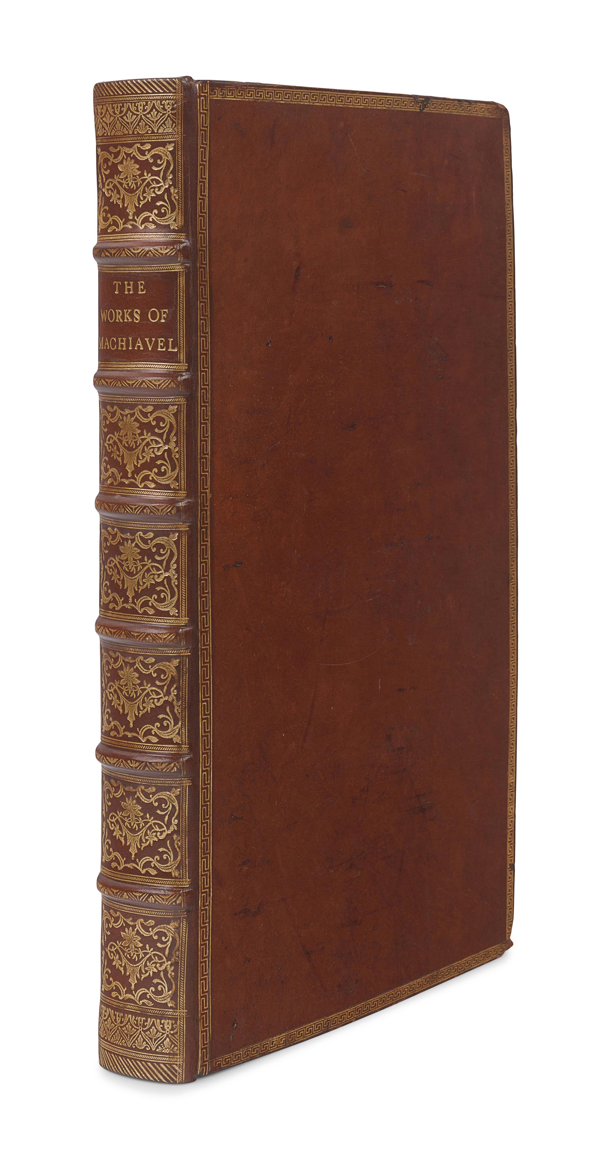 MACHIAVELLI, Niccolo (1469-1527). The Works of the Famous Nicolas Machiavel, Citizen and Secretary of Florence. Translated by Henry Neville. London: for John Starkey, 1675.