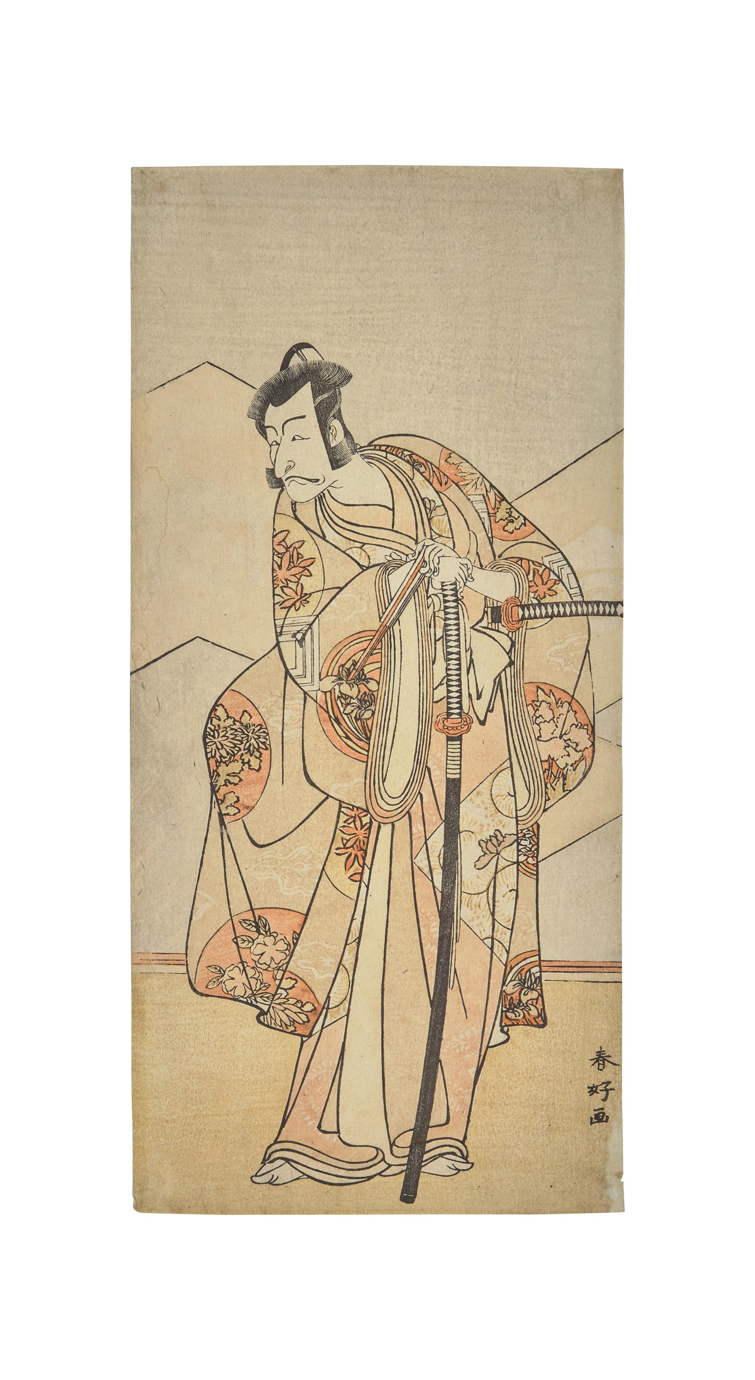 Six 18th and early 19th Century Japanese Woodblock Prints Depicting Actors
