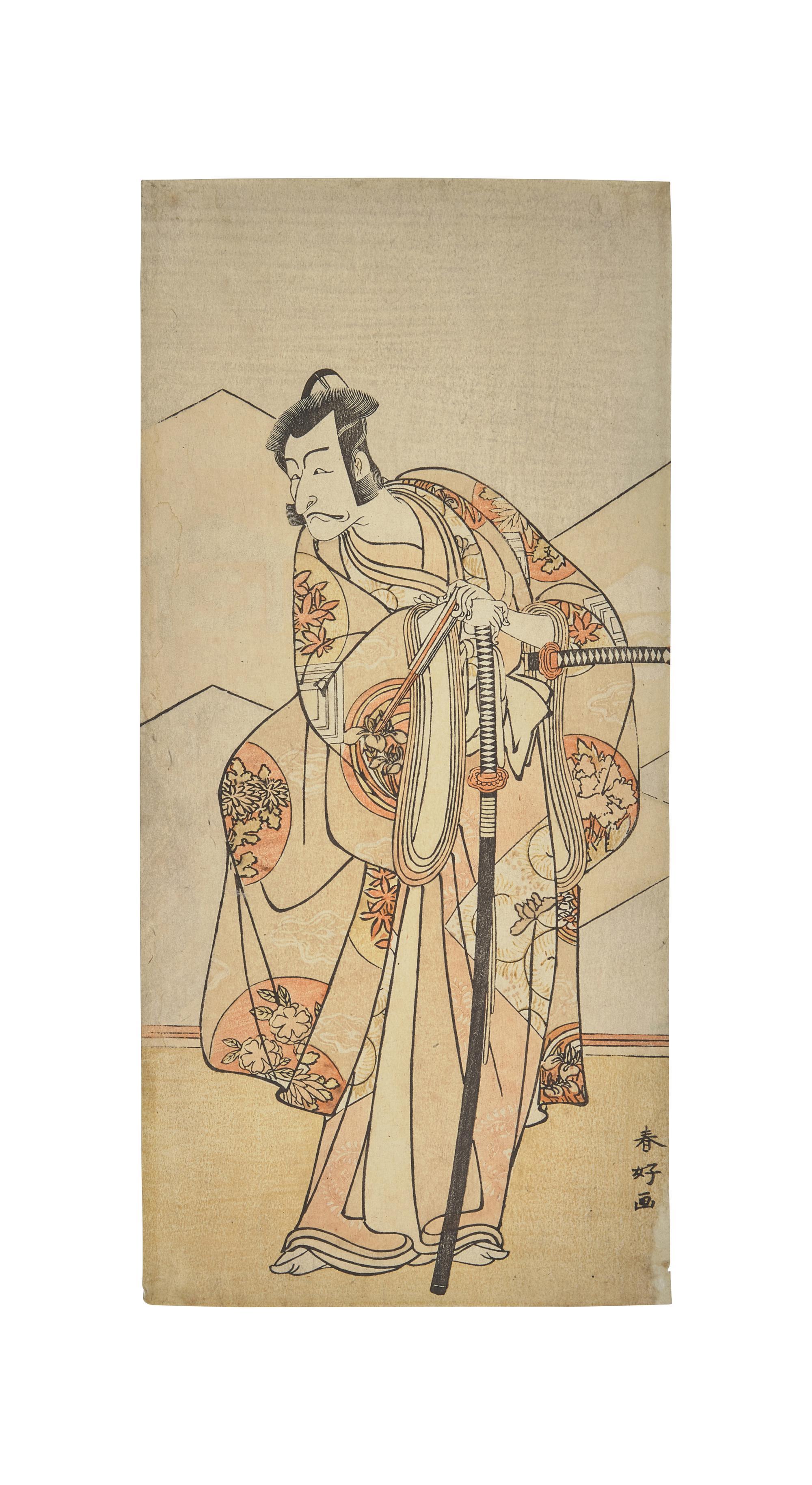 Six 18th and early 19th Century Japanese Woodblock Prints Depicting Actors