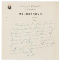 CASTRO, Fidel (1927-2016). Autograph letter signed ("Fidel"), in Spanish, to an unnamed recipient. N.p., n.d. [c.1962].