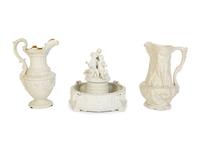 Three Bisque Porcelain Table Articles