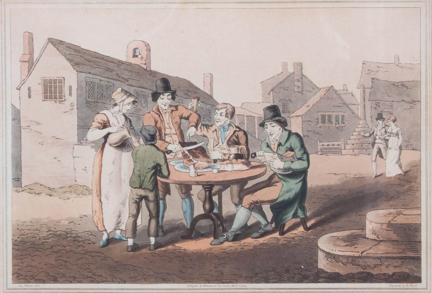 Three English Handcolored Engravings 8 x 11 3/4 inches.