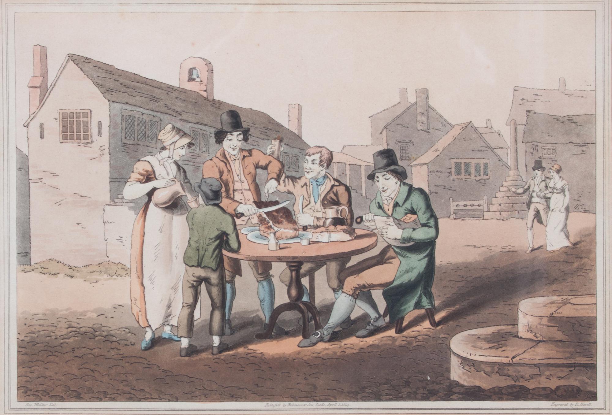 Three English Handcolored Engravings 8 x 11 3/4 inches.