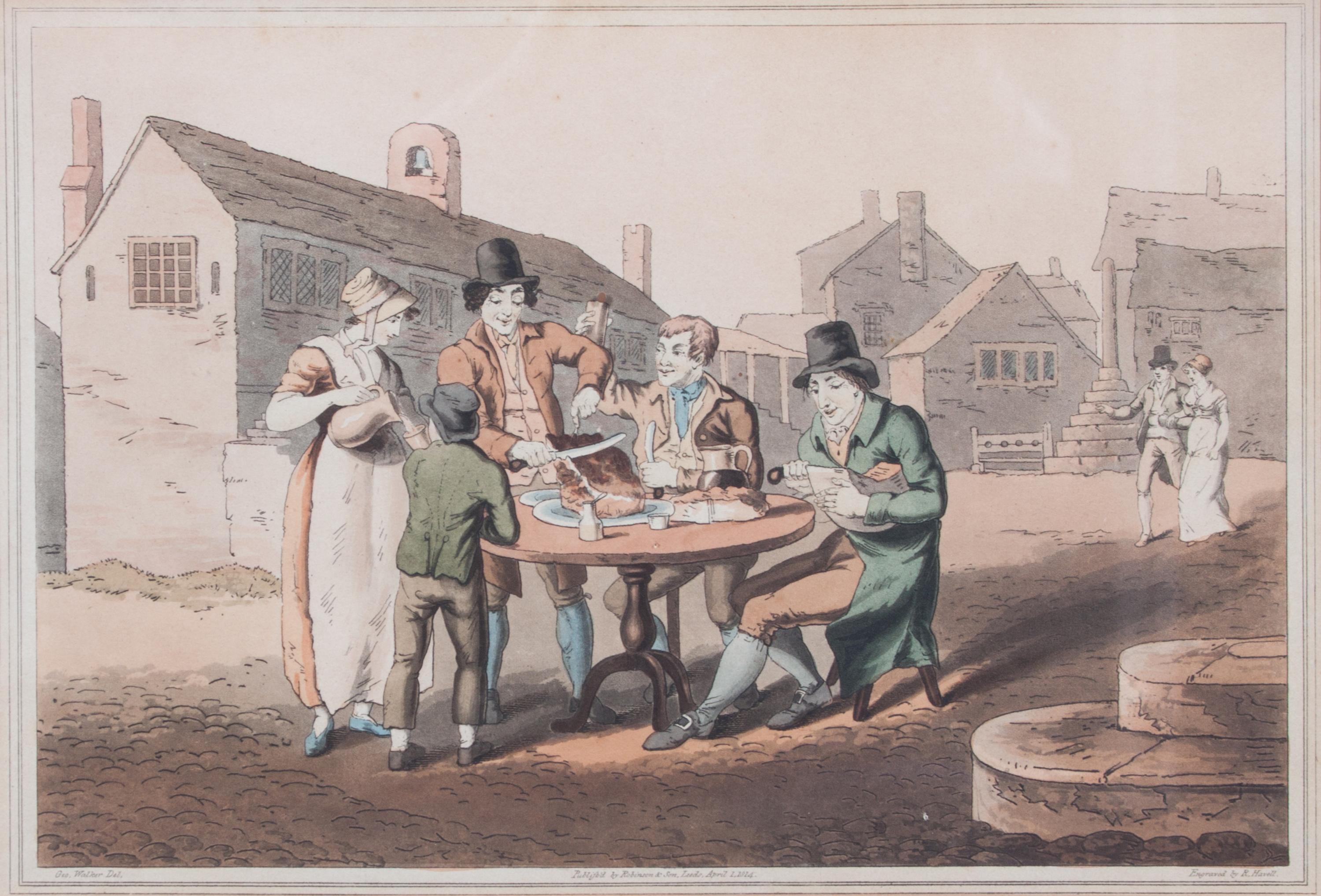 Three English Handcolored Engravings 8 x 11 3/4 inches.