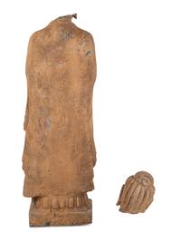 A Chinese Carved Stone Standing Buddha