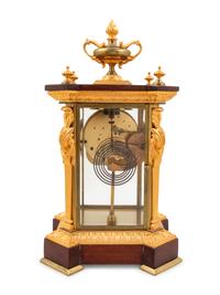 An Ansonia Commodore Gilt Metal Mounted Crystal Mantel Clock