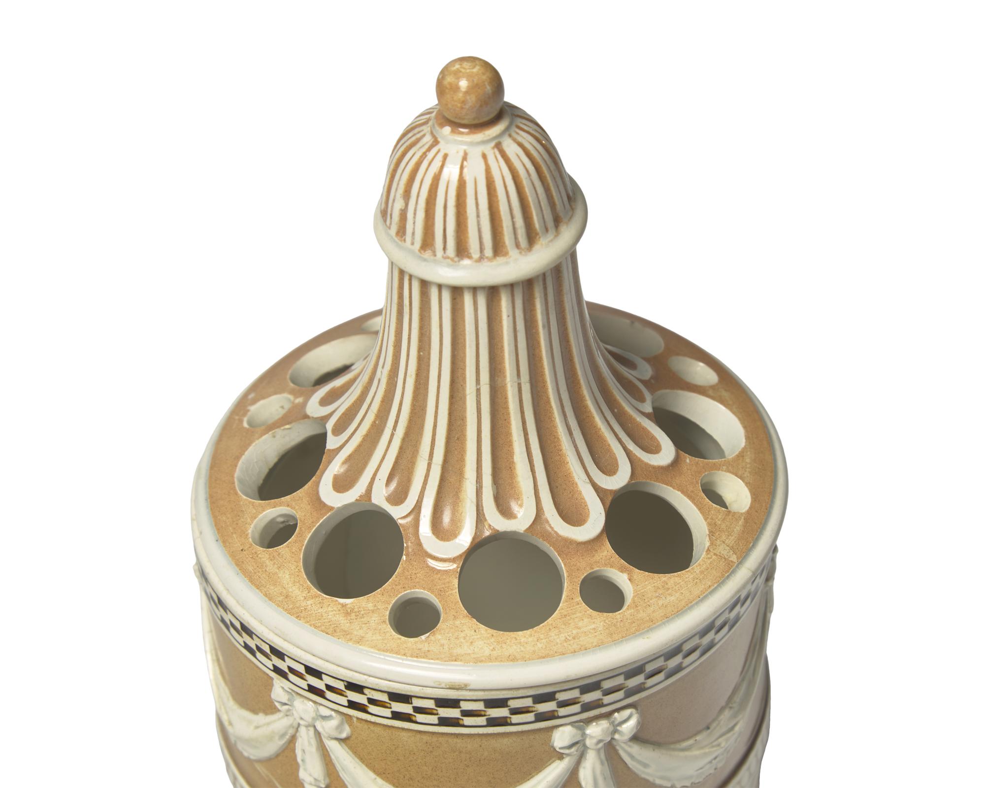 Two Wedgwood Cream Decorated Pearlware Articles