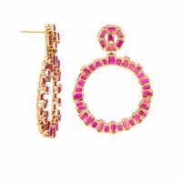 Goshwara, Pink Sapphire and Yellow Gold Earrings