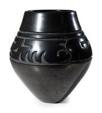 Award Winning Carved Blackware Pottery Vase