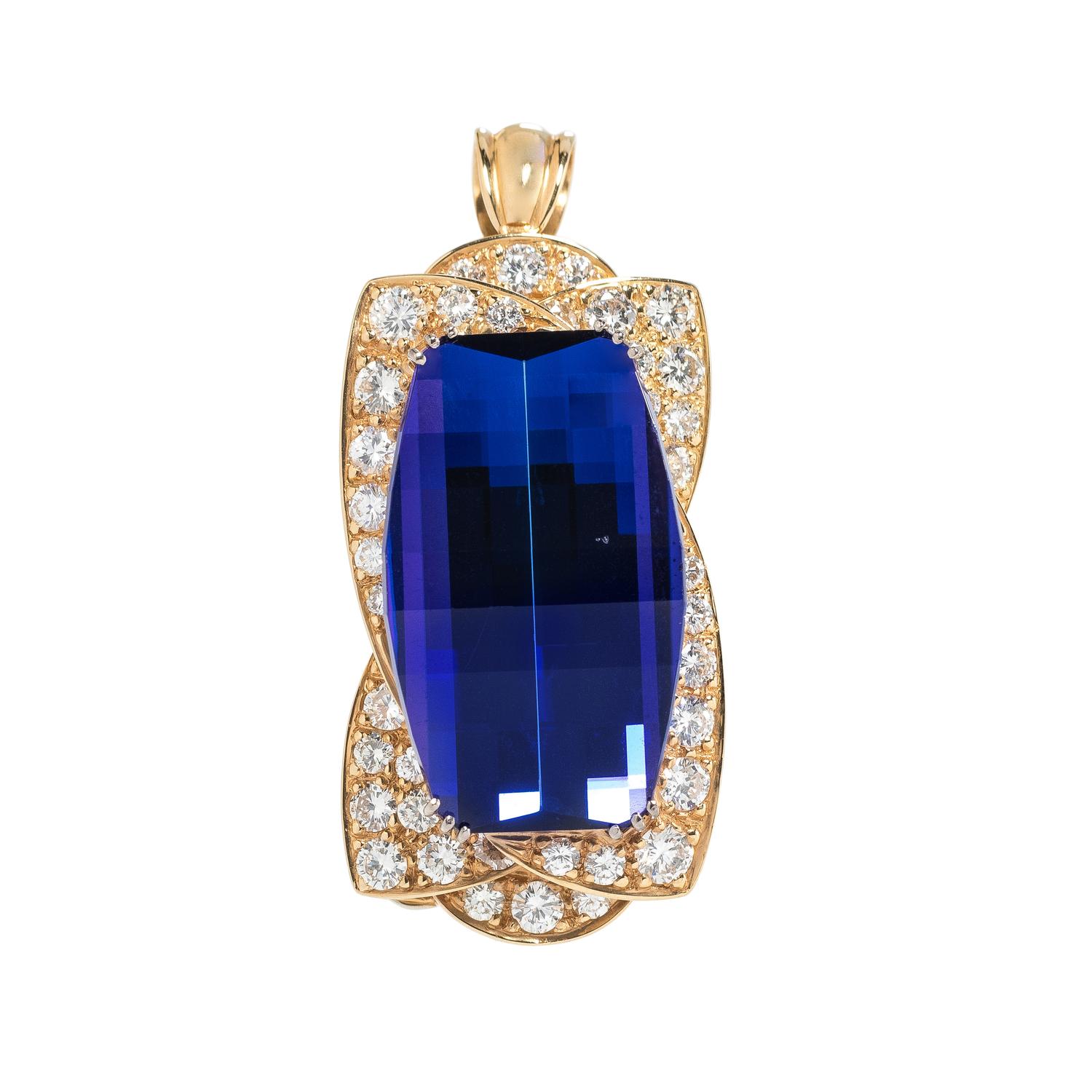 TANZANITE AND DIAMOND PENDANT