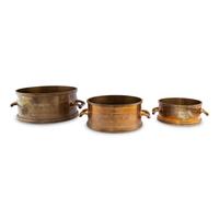 An Assembled Set of Nine English Brass Imperial Standard Grain Measures
