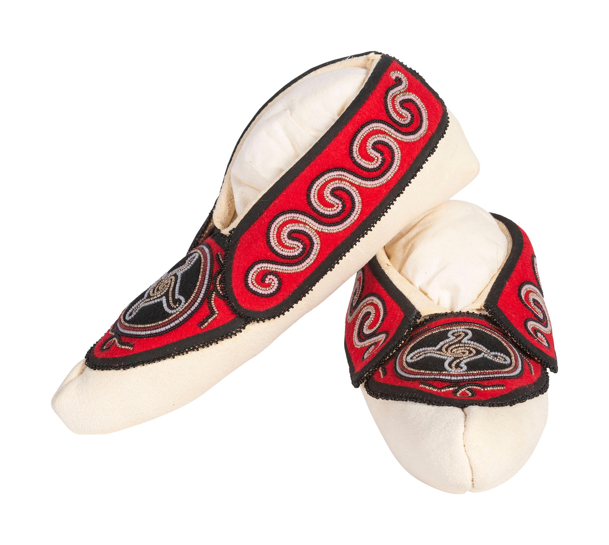 Beaded Hide Moccasins