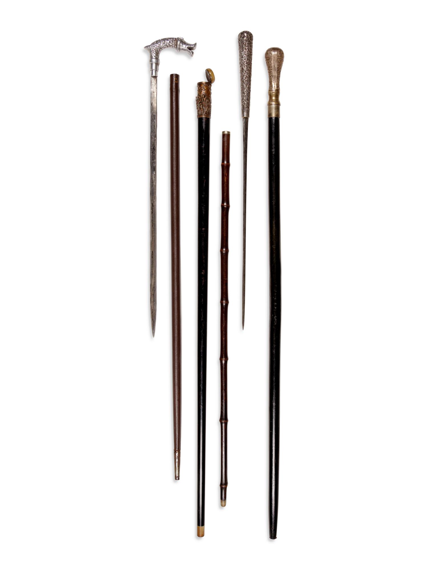 Four Decorative Walking Sticks