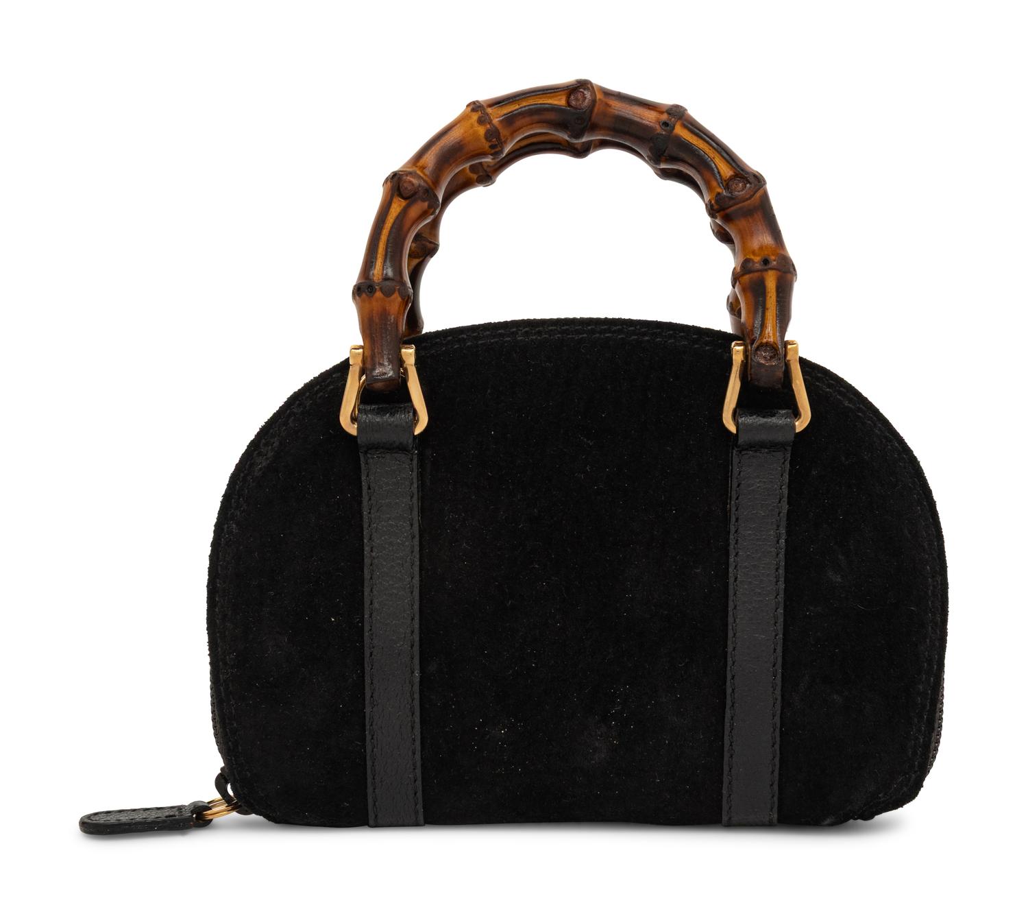 Gucci, Black Suede & Bamboo Mini Bag