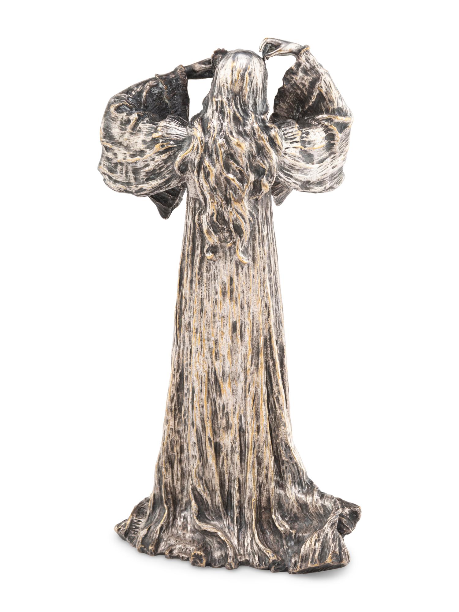 A Silvered Bronze Figure of Marguerite After Agathon Leonard