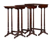 A Set of Three Rosewood Regency Nesting Tables