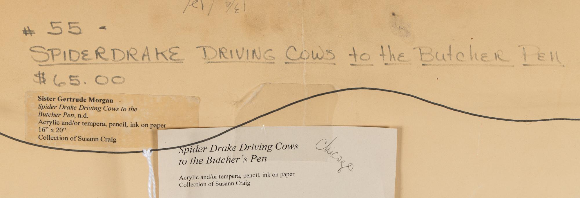 Sister Drake Driving Cows to the Butcher's Den