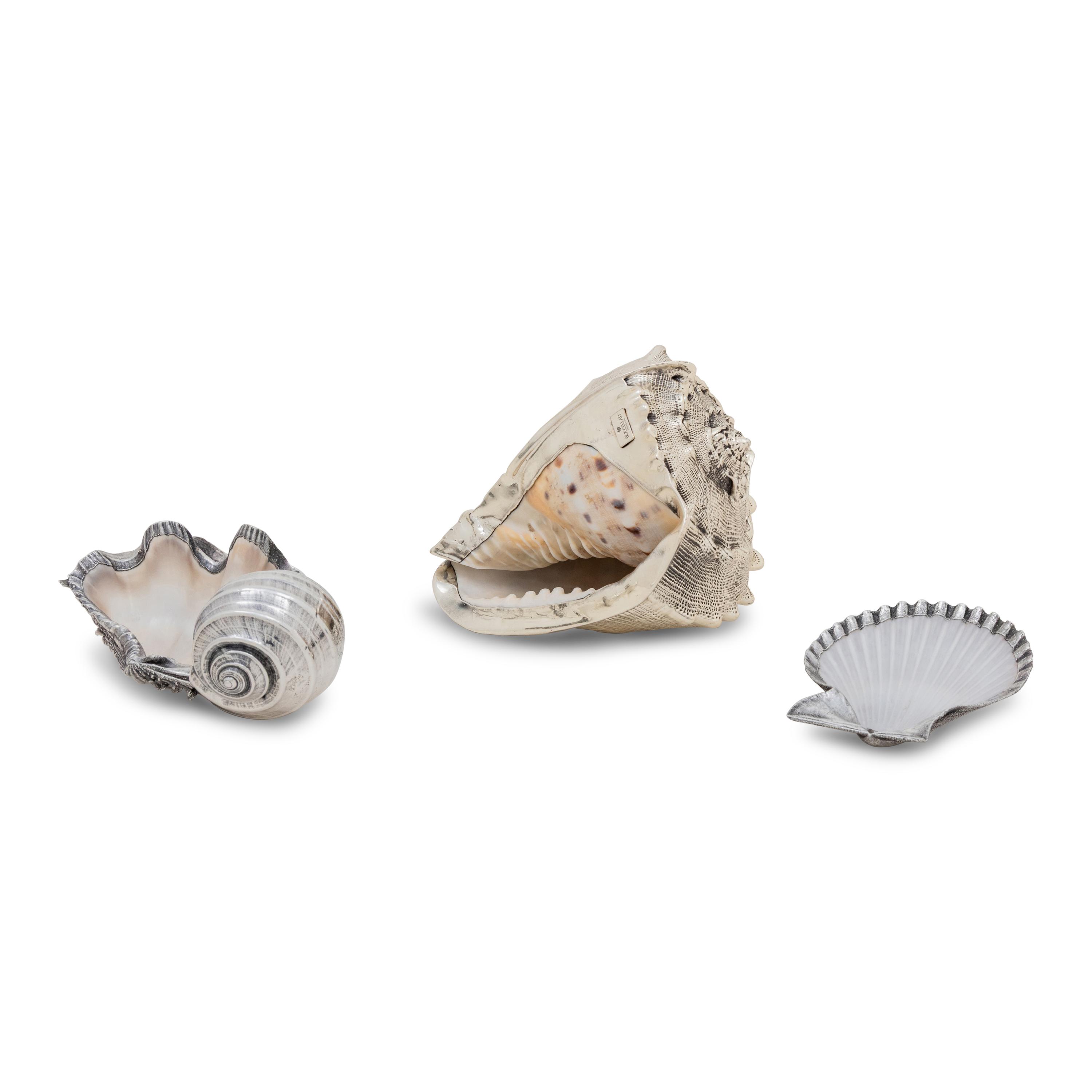 Three Buccellati Silver-Wrapped Shells