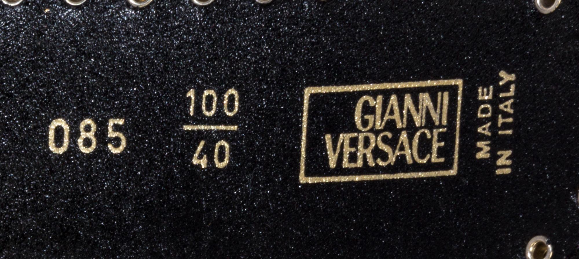 A Gianni Versace Red Leather Belt, Size 100/40.