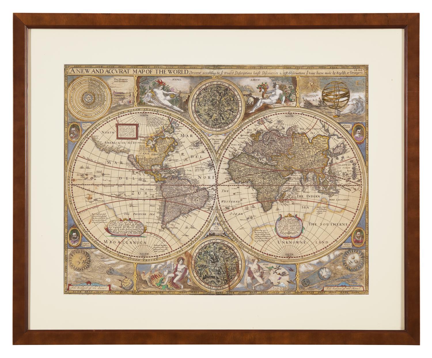 [Maps & Atlases] (Speed, John). A New and Accurat Map of the World Drawne according to ye truest Descriptions latest Discoueries & best Observations yt have beene made by English or Strangers