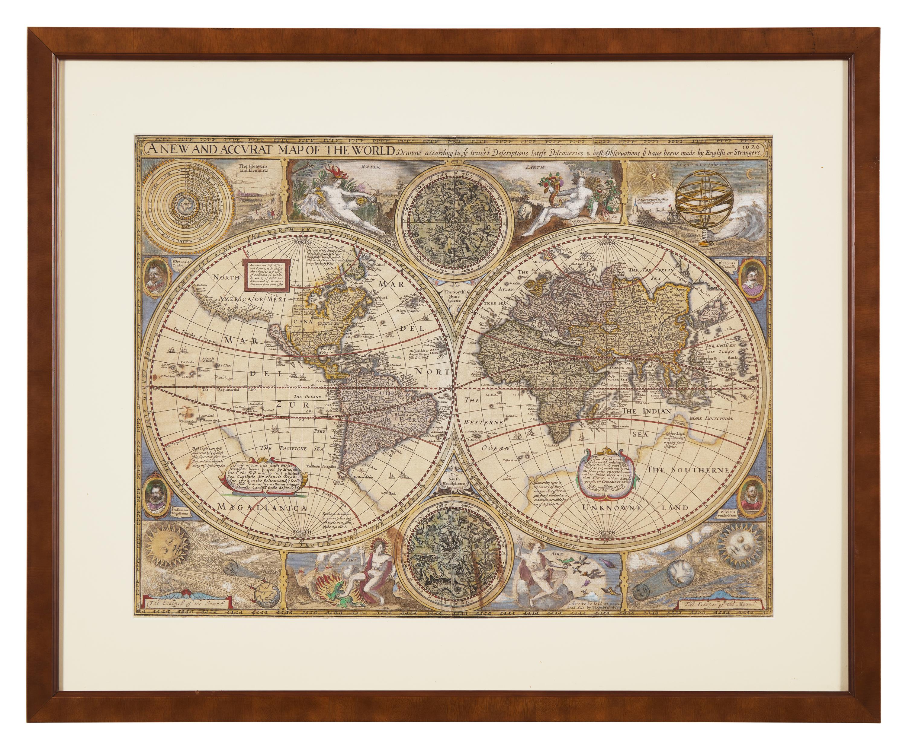 [Maps & Atlases] (Speed, John). A New and Accurat Map of the World Drawne according to ye truest Descriptions latest Discoueries & best Observations yt have beene made by English or Strangers