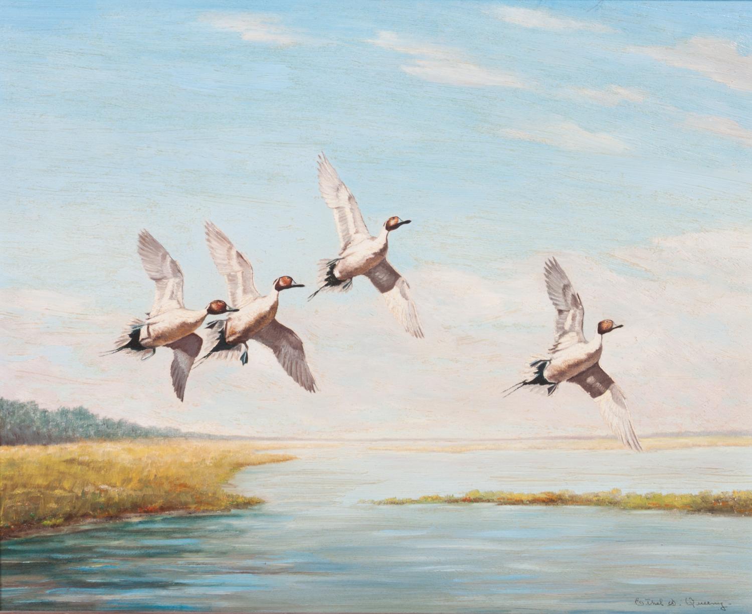 Ethel E. Queeny, (20th century), Two works: Ducks in Flight