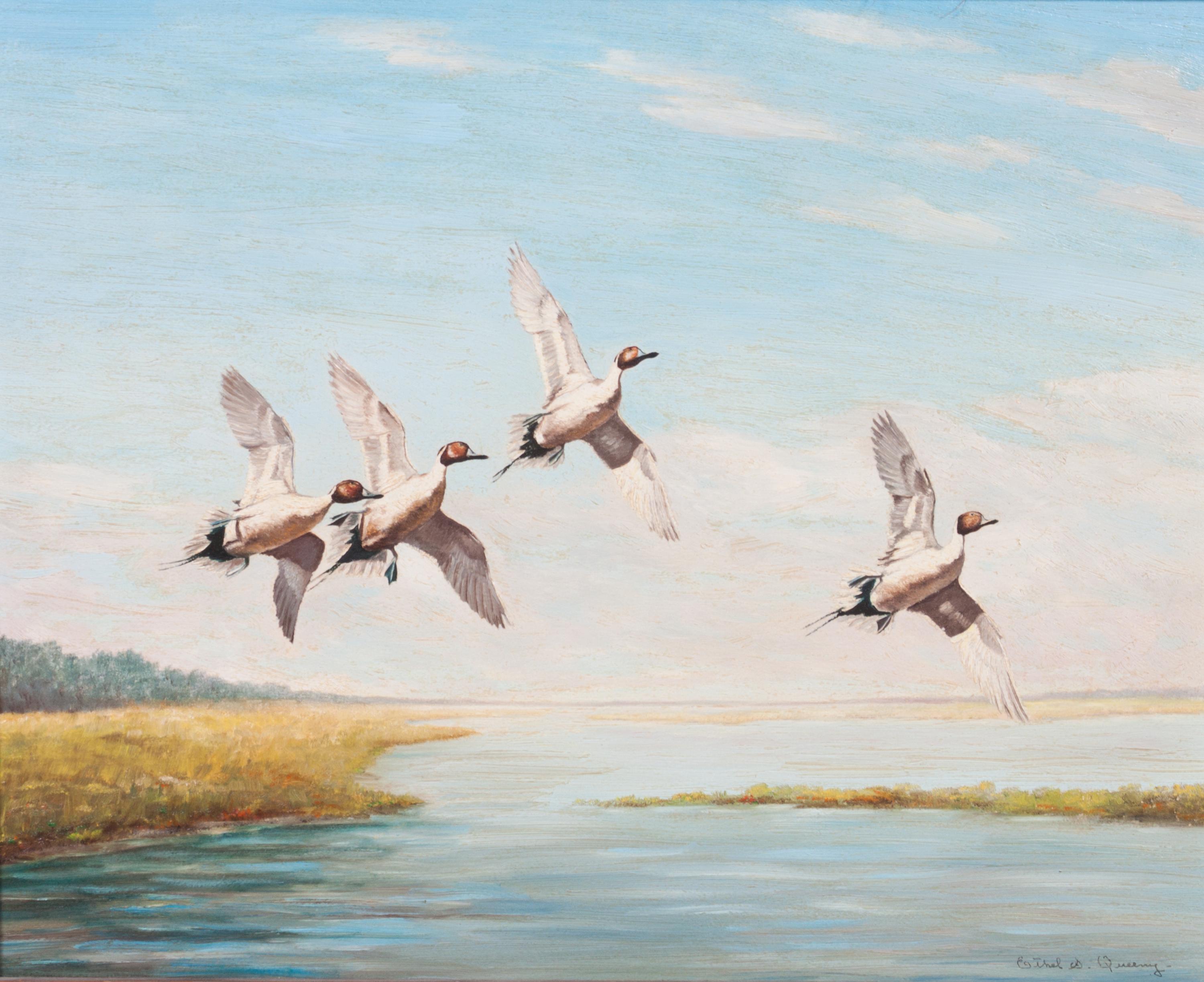Ethel E. Queeny, (20th century), Two works: Ducks in Flight