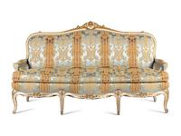 A Louis XV Style Cream Painted and Parcel Gilt Canapé