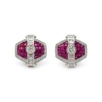 DIAMOND AND RUBY CUFFLINKS