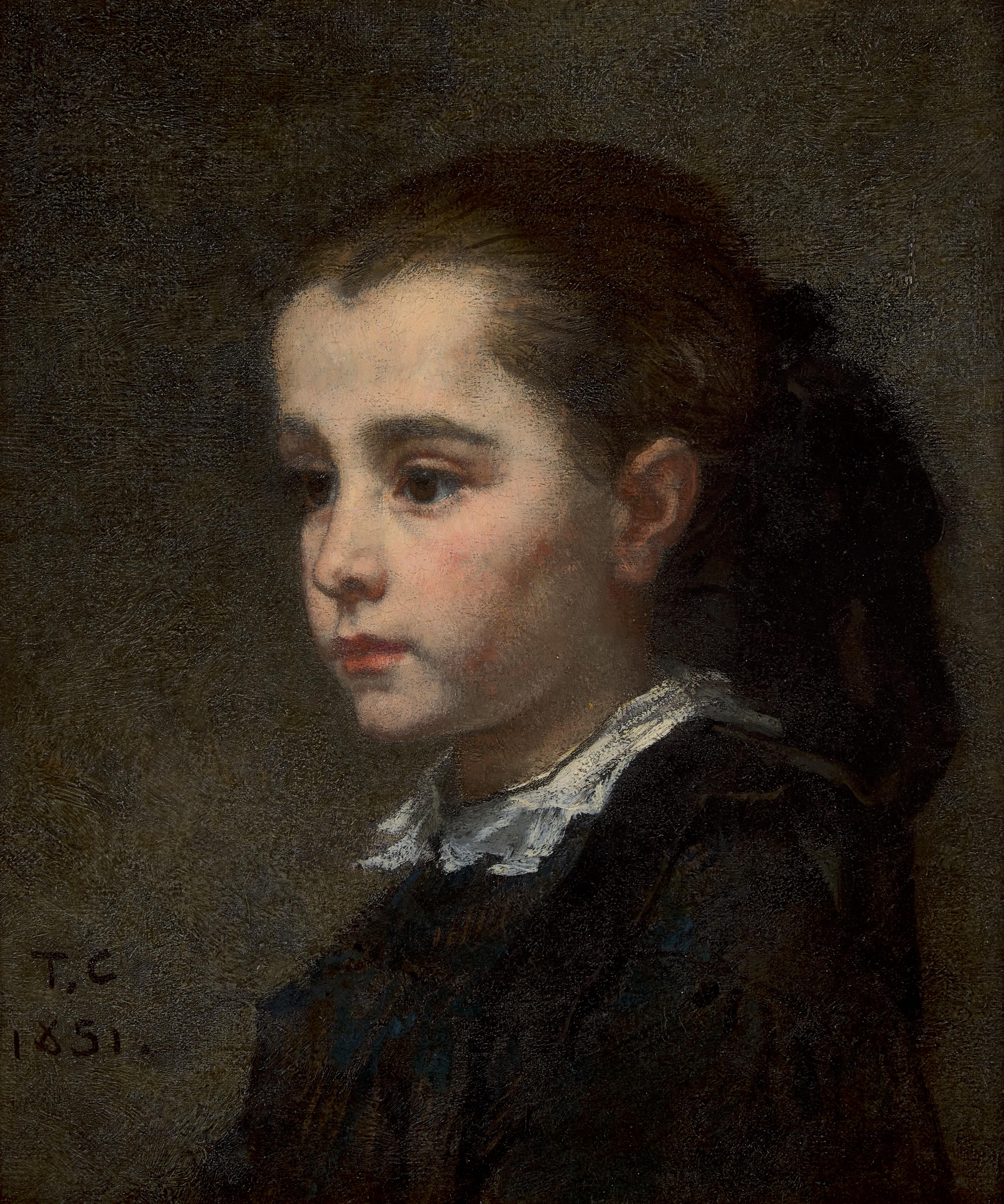 Thomas Couture (French, 1815-1879) — Portrait of a Young Girl, 1851