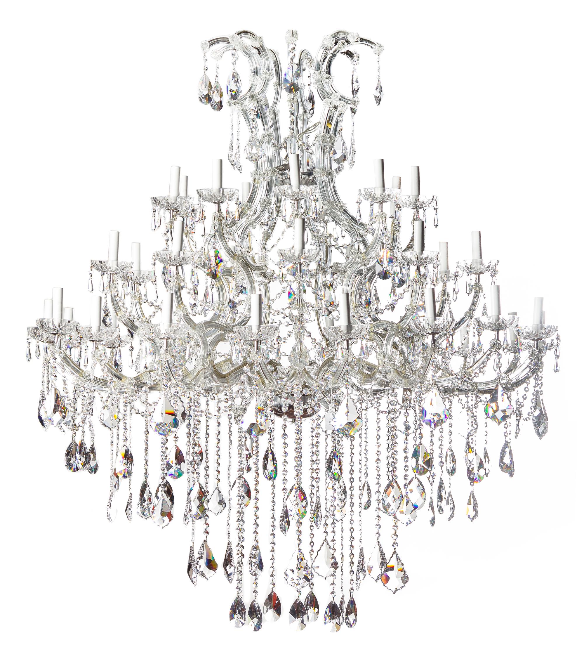 A Thirty-Seven Light Cased Glass Chandelier Diameter overall 48 inches. — MID 20TH CENTURY