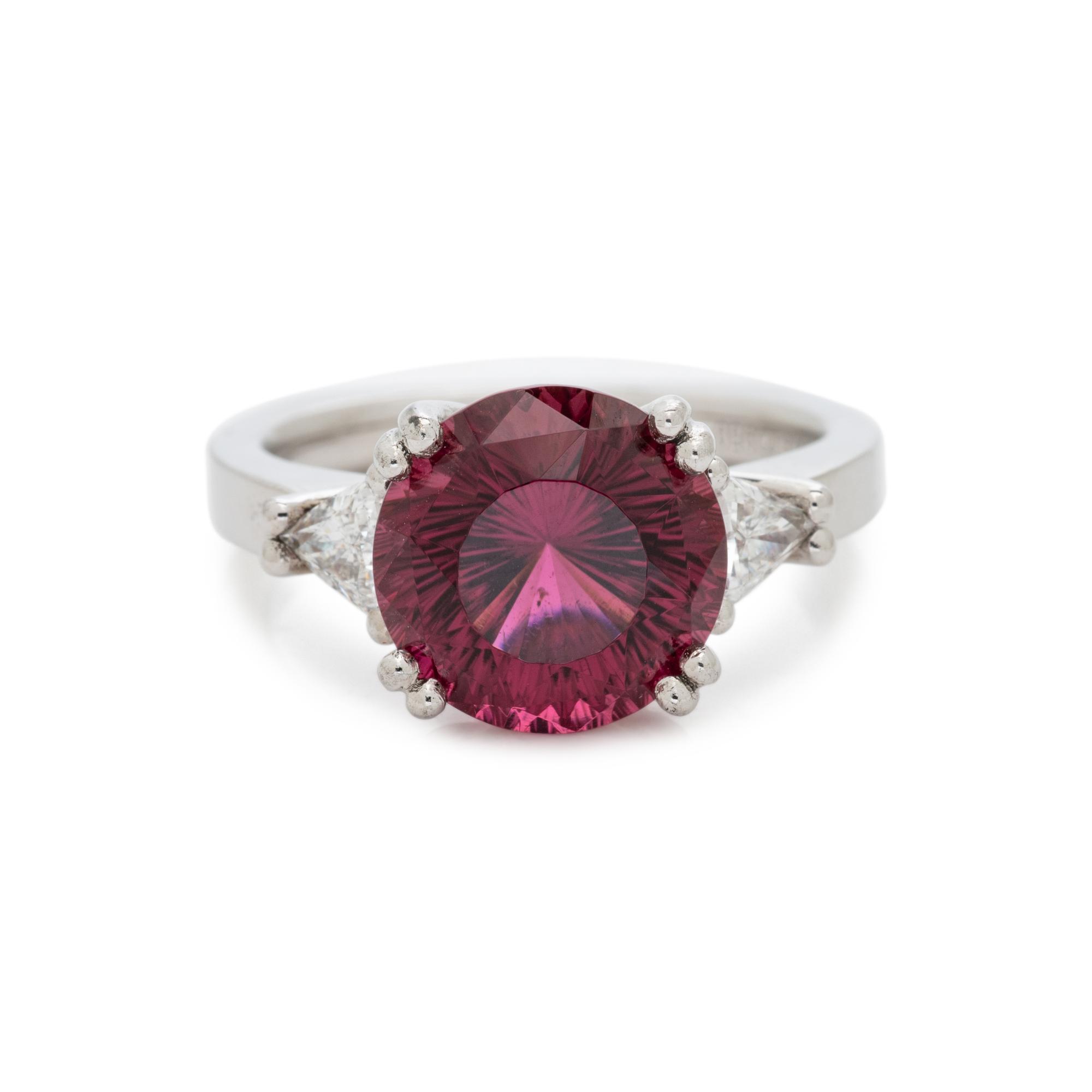 PINK TOURMALINE AND DIAMOND RING