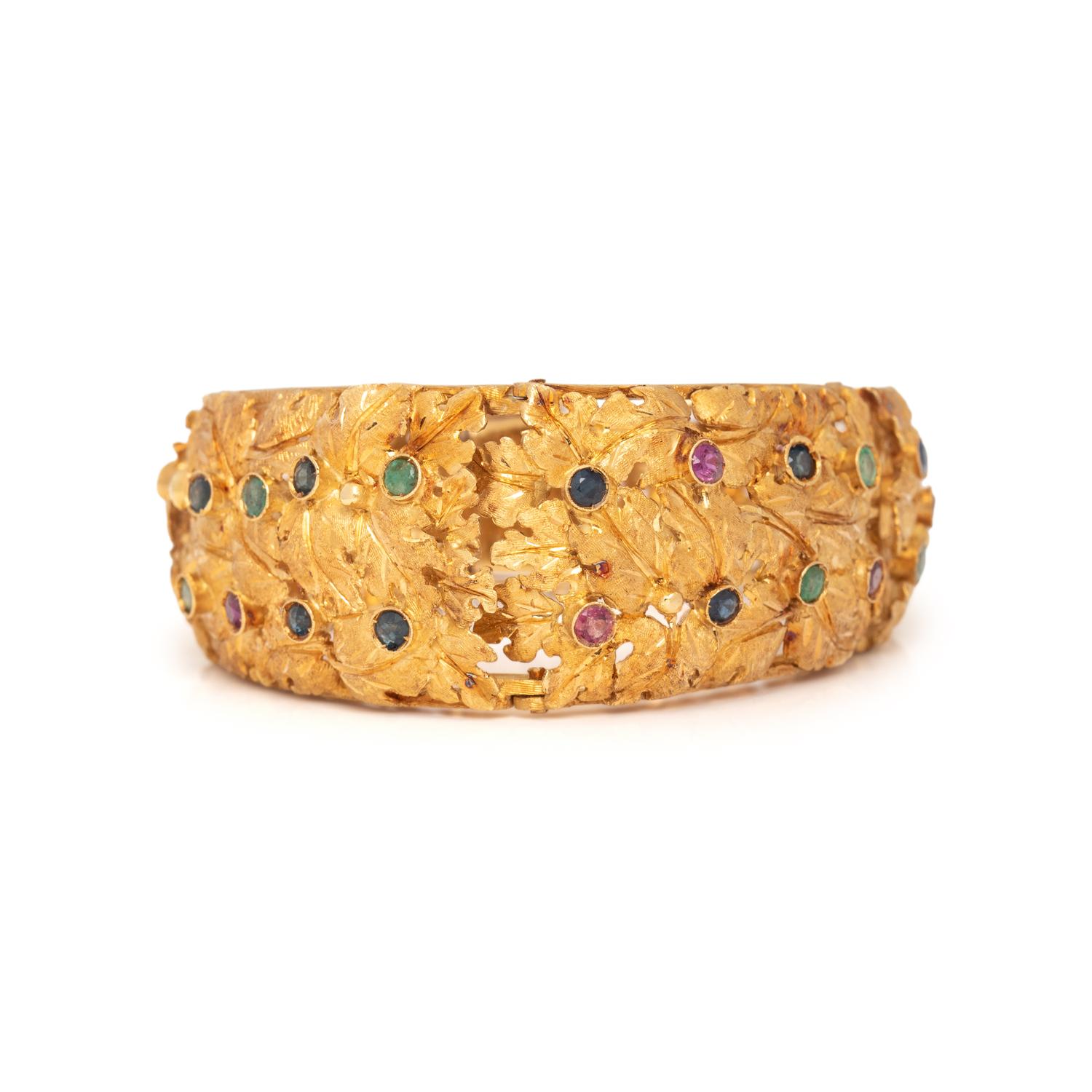 YELLOW GOLD AND MULTIGEM BRACELET