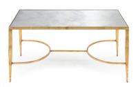 A Gilt Iron and Glass Low Table Height 19 x width 40 x depth 20 inches. — 20TH CENTURY