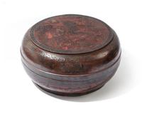 An Unusual Chinese Lacquer Box and Cover 17TH/18TH CENTURY Diameter 16 7/8 inches. — 17TH/18TH CENTURY