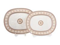 Two Large Spode Transfer-Decorated Earthenware Platters