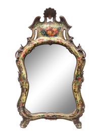 A Venetian Style Painted and Parcel Gilt Easel Back Vanity Mirror — 19TH CENTURY