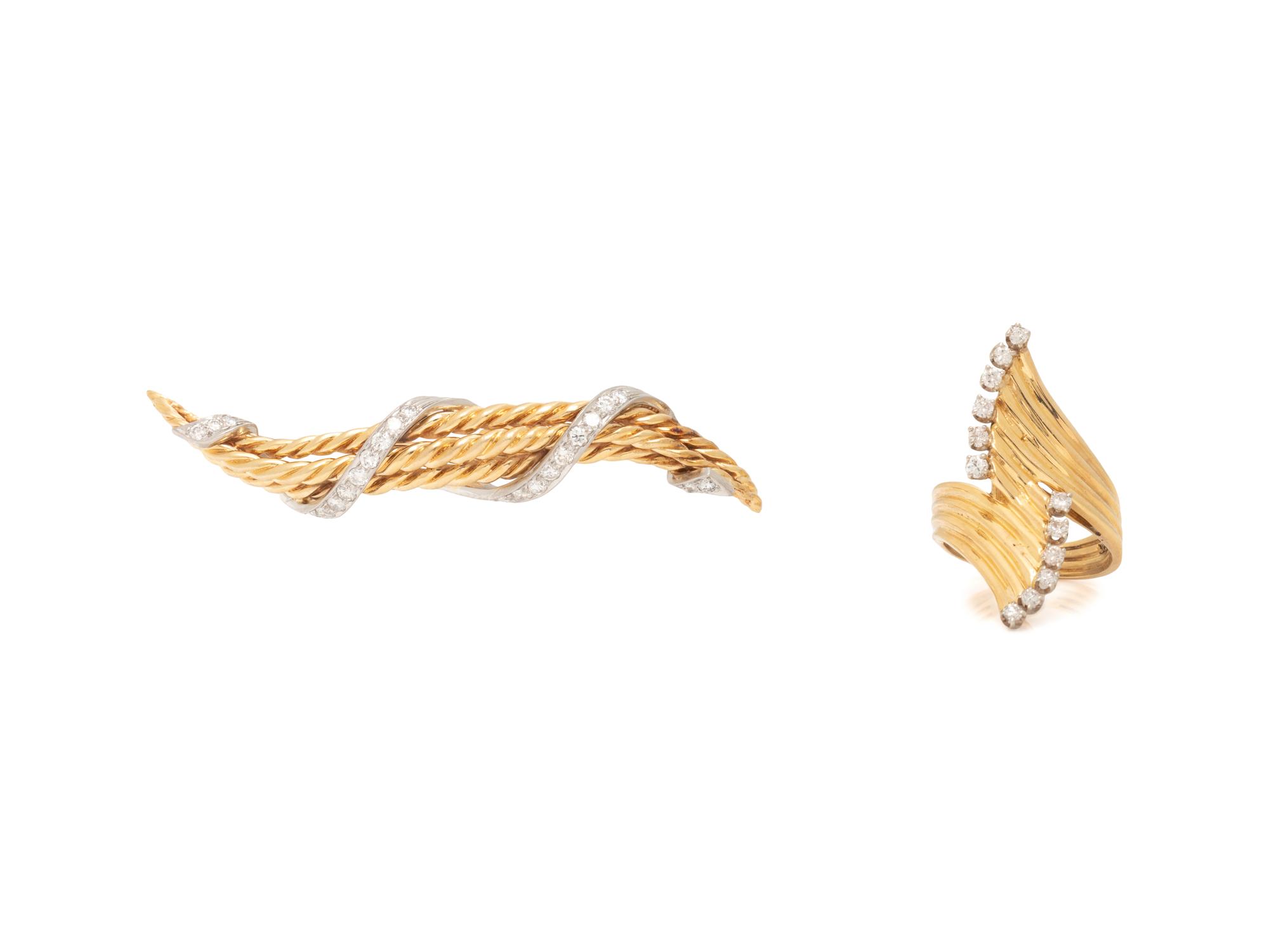 COLLECTION OF YELLOW GOLD AND DIAMOND JEWELRY