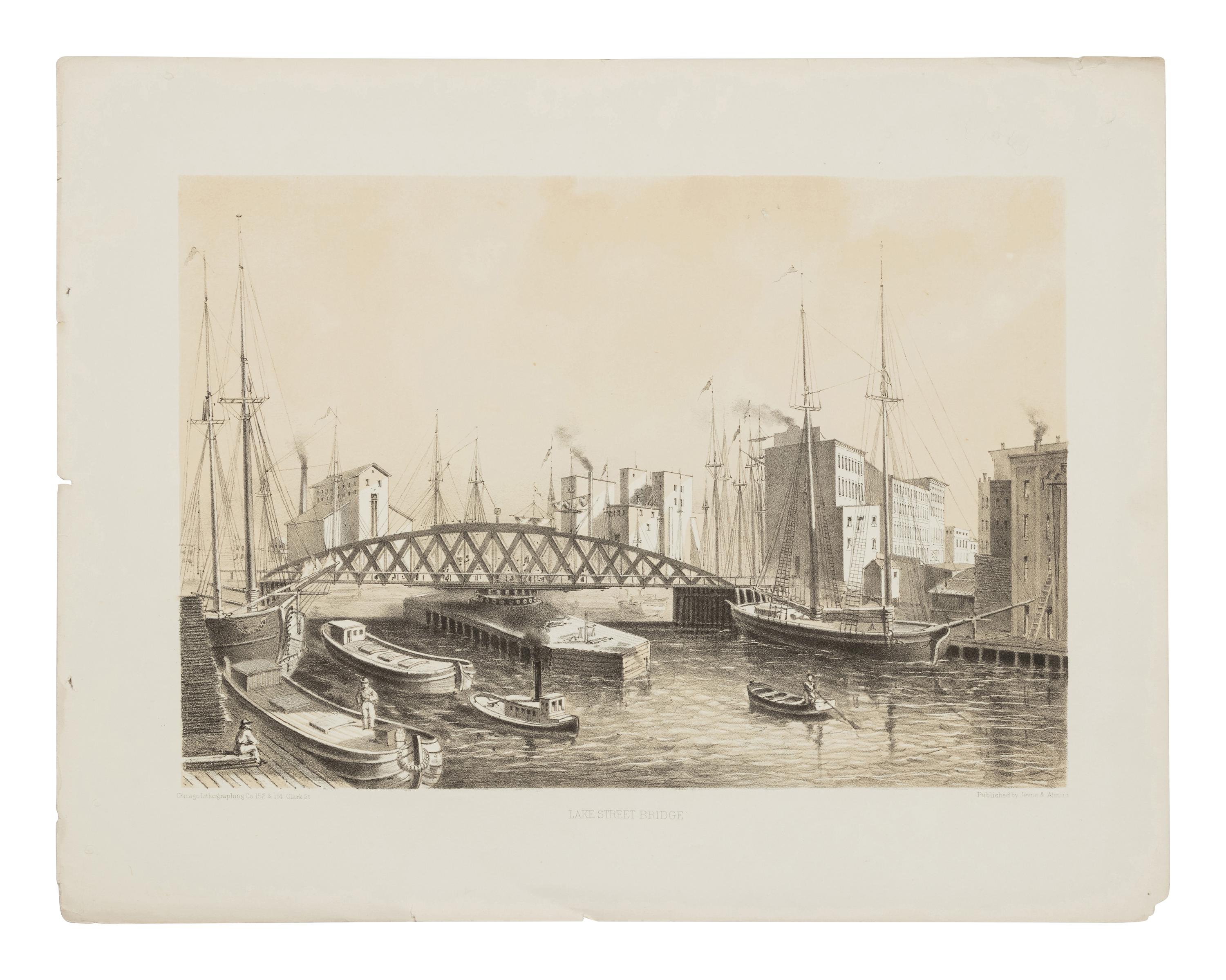 [CHICAGO]. KURZ, Louis (1834-1921). A group of 33 prints from Chicago Illustrated depicting pre-fire Chicago. Chicago: Jevne & Almini, 1866