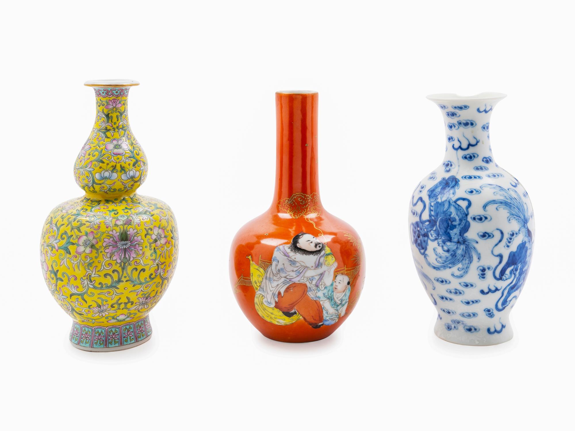 Three Chinese Porcelain Vases