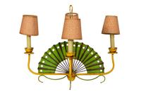 A Painted Metal Fan-Form Four-Light Chandelier