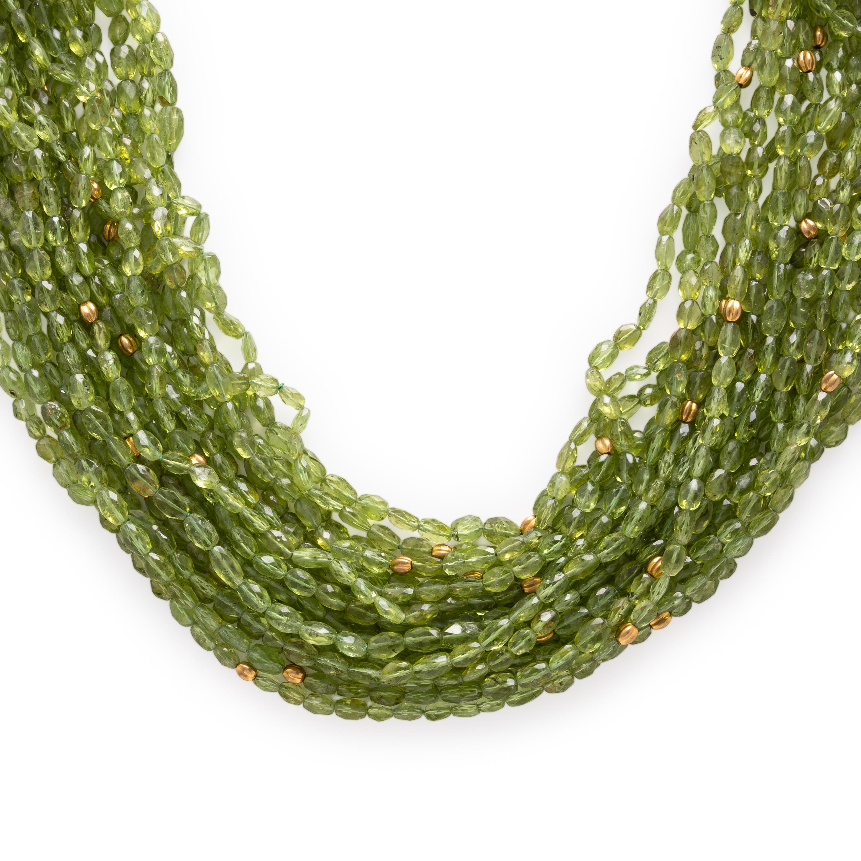 Verdura, Peridot and Yellow Gold Torsade Necklace