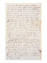 [KANSAS] -- [NATIVE AMERICANS]. 6 page ALS from Fort Lincoln, KS, 18 June 1867.