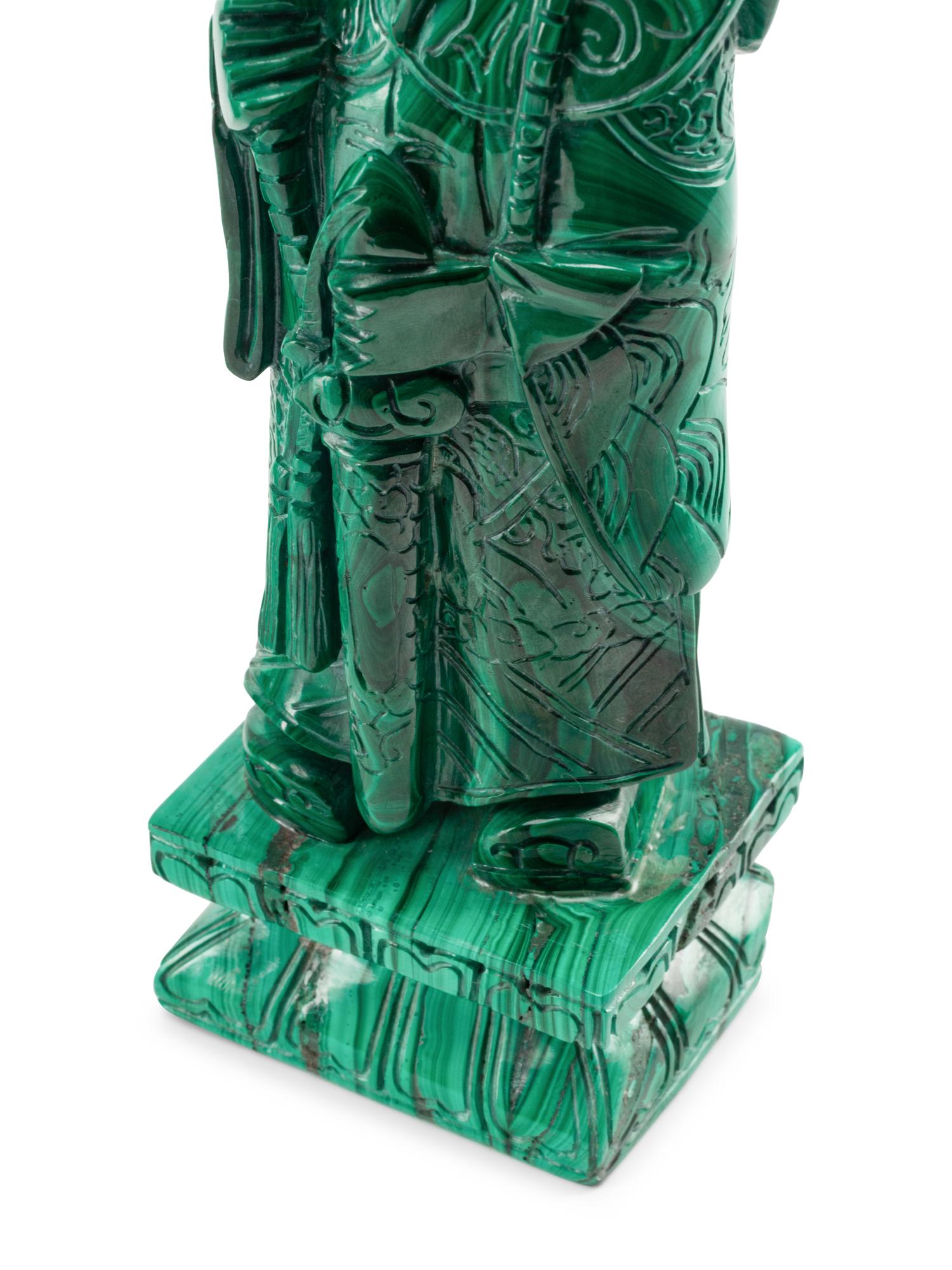 A Pair of Chinese Malachite Figures