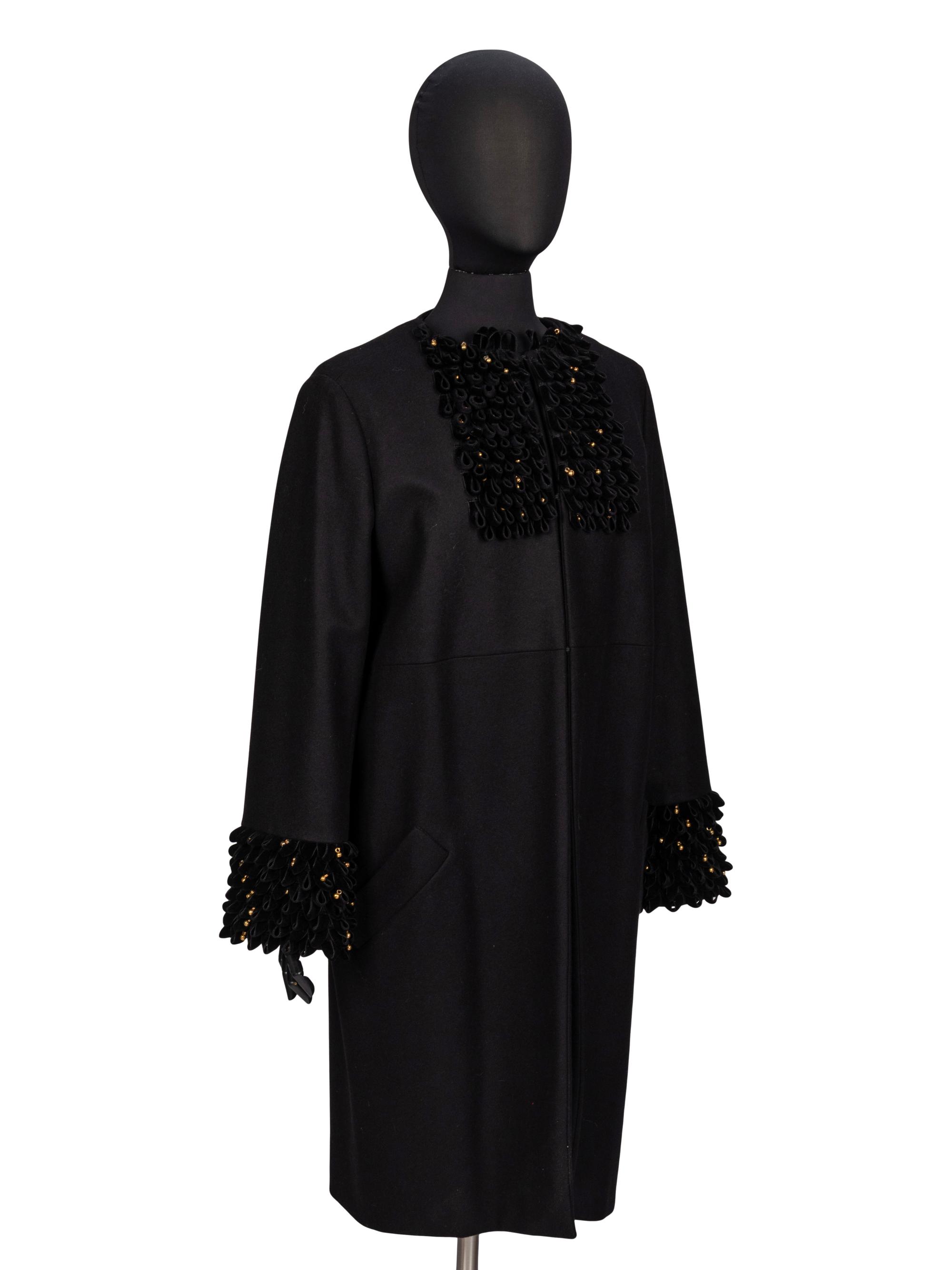 Stefano Pilati for Yves Saint Laurent Rive Gauche, Embellished Cashmere Coat