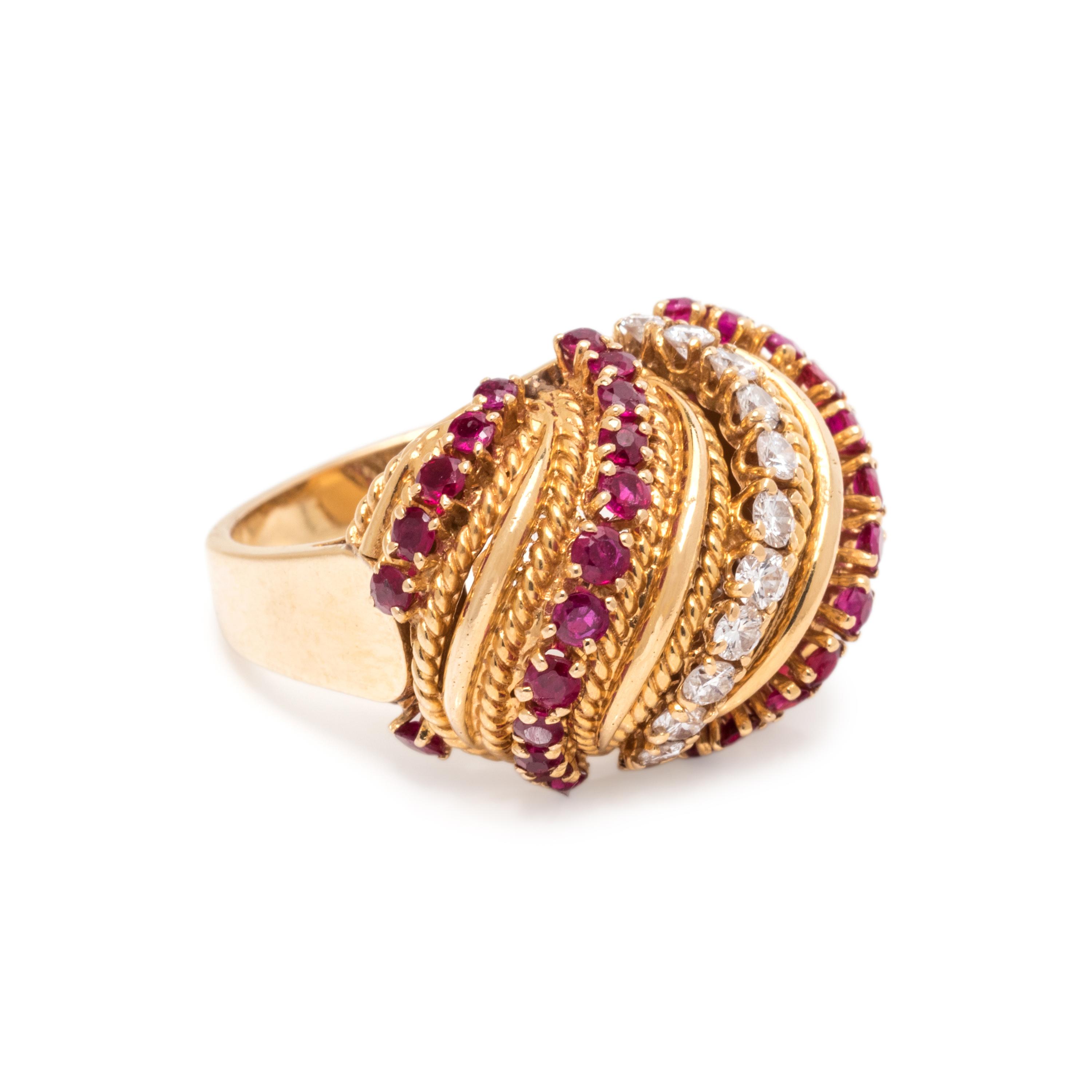 VAN CLEEF & ARPELS, DIAMOND AND RUBY RING