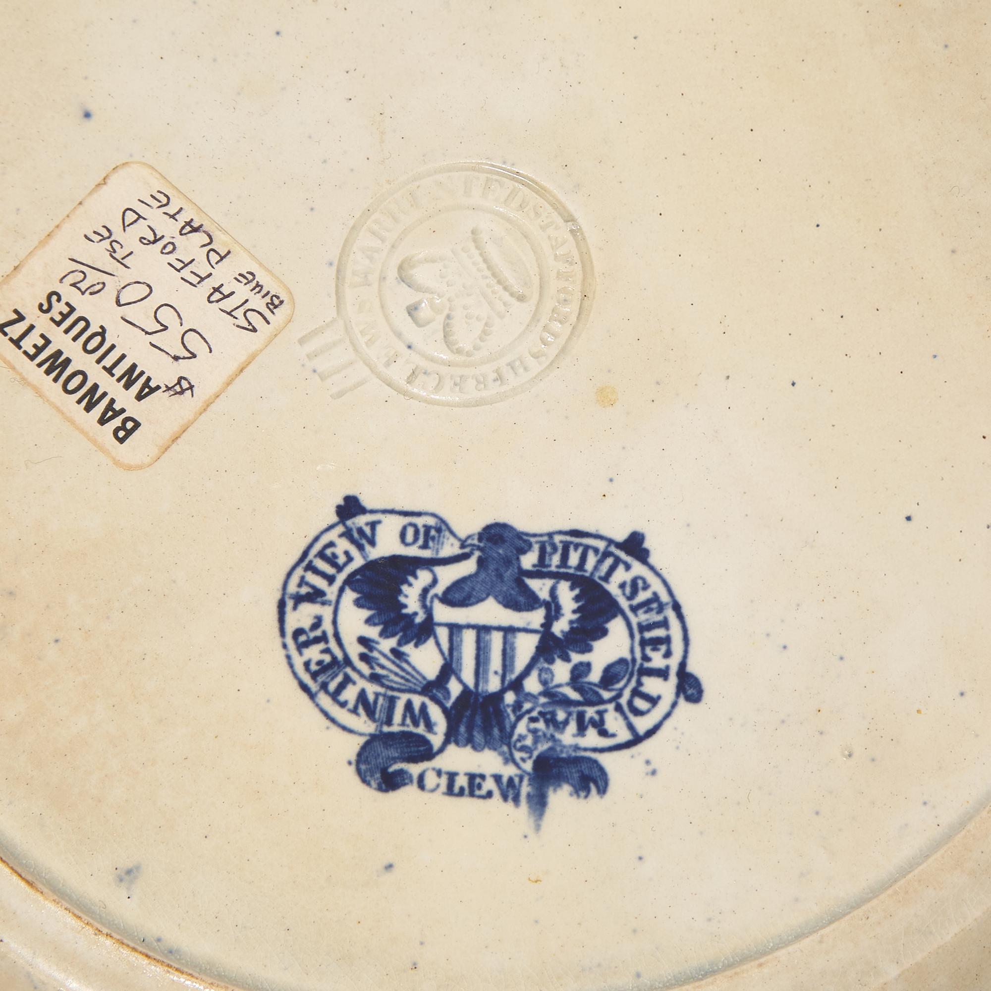 A Group of Five Staffordshire Historical Blue Plates