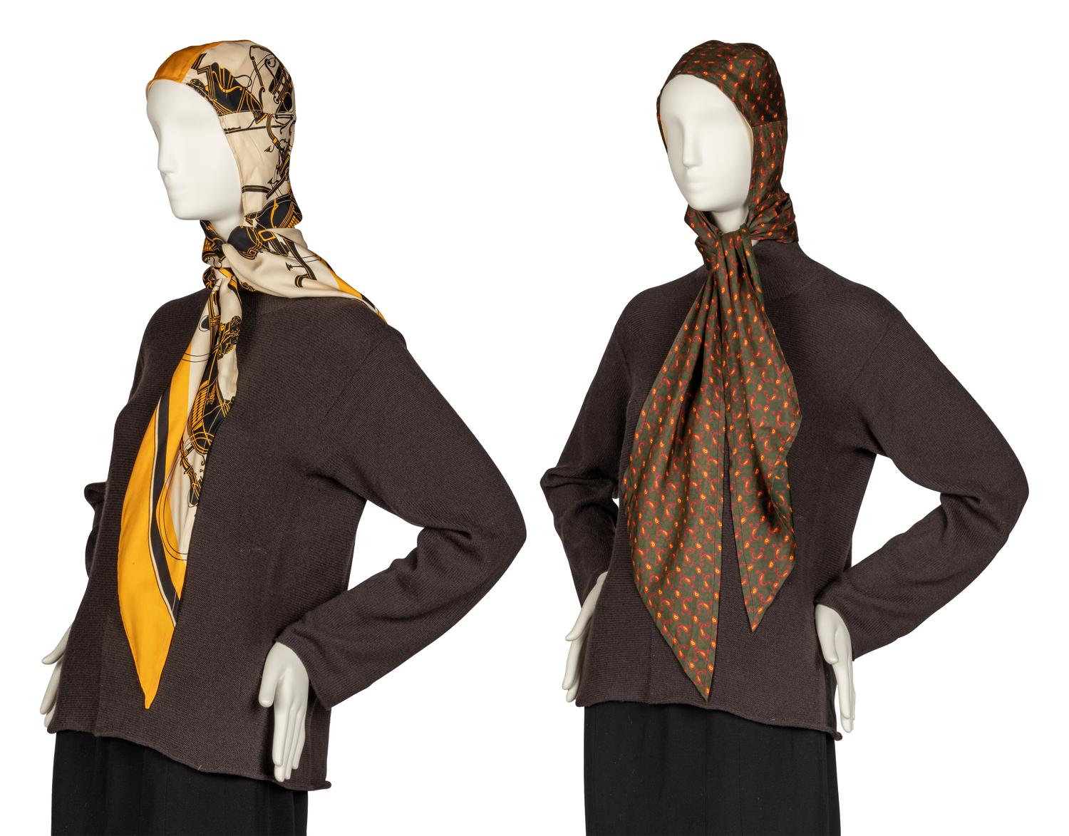 Two Hermès Head Wraps, 1960s