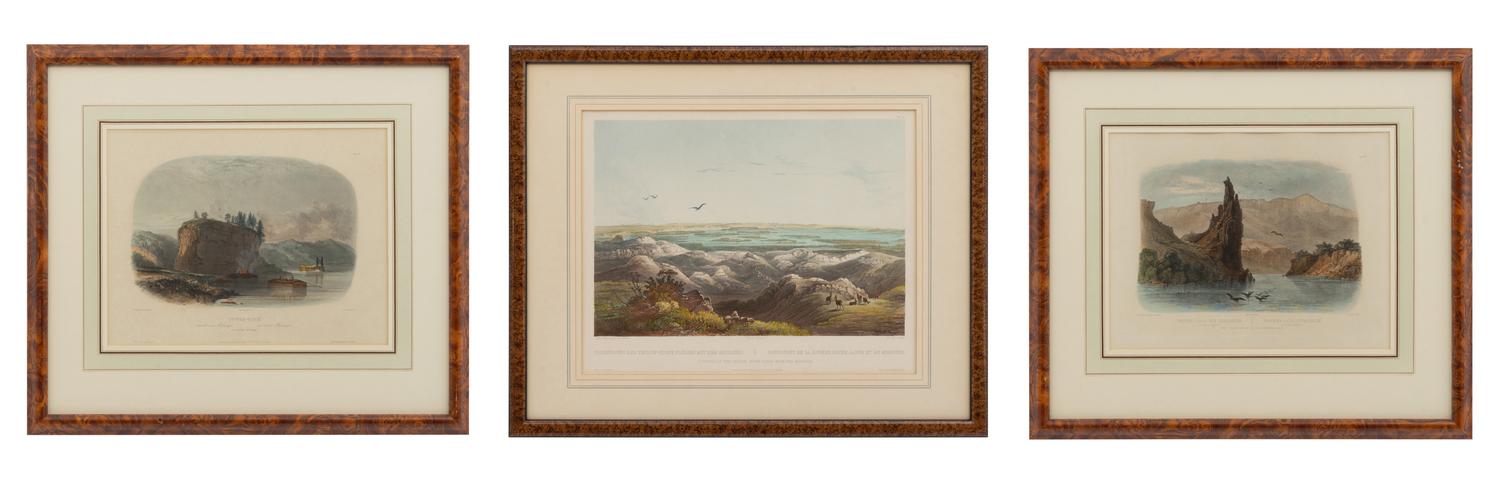 The Citadel-Rock on the Upper Missouri, Tower Rock on the Mississippi, and Junction of the Yellow-Stone River with the Missouri (three works)