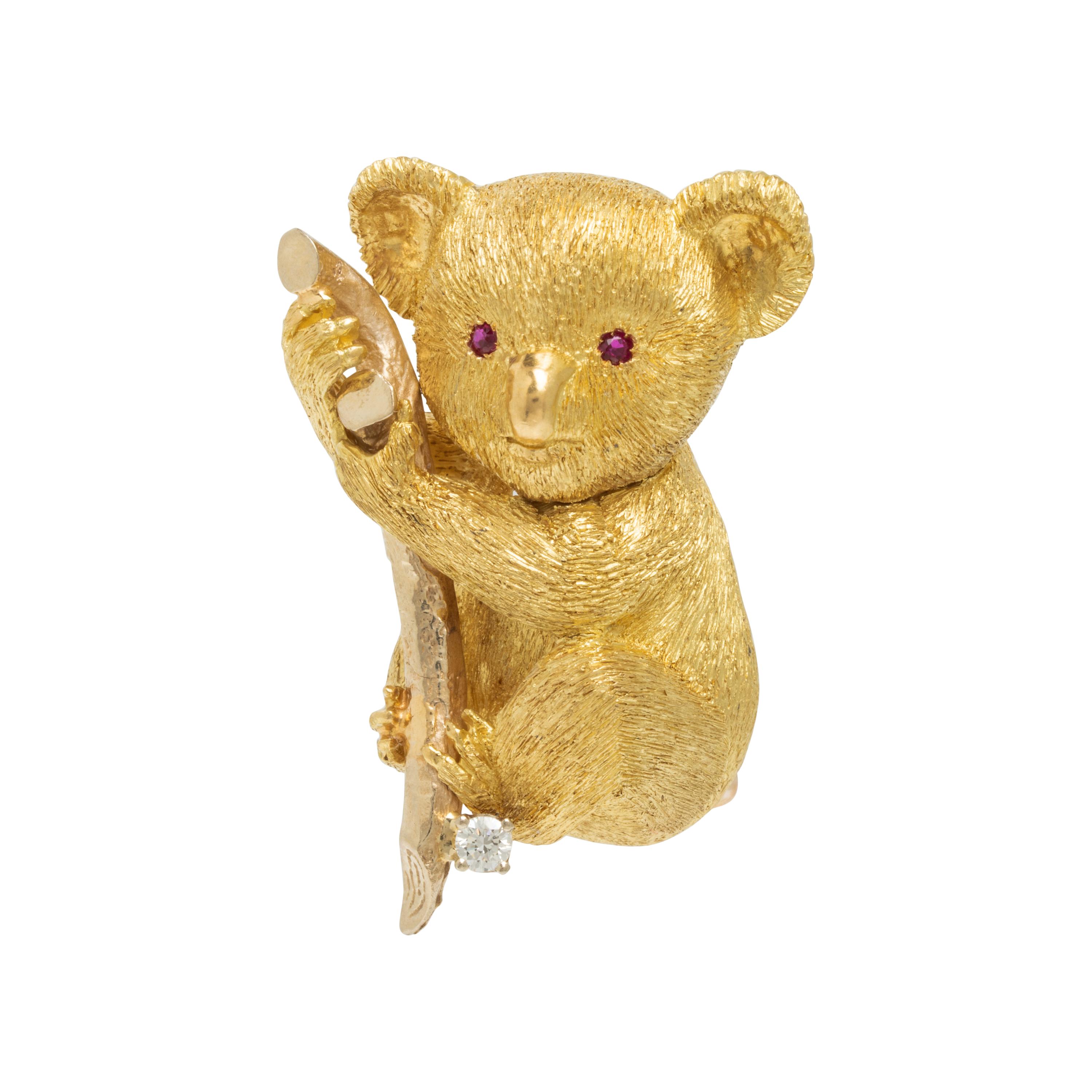 Yellow Gold Koala Brooch